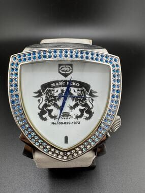 Marc Ecko Non-Stop Crystal Shield Watch White Strap